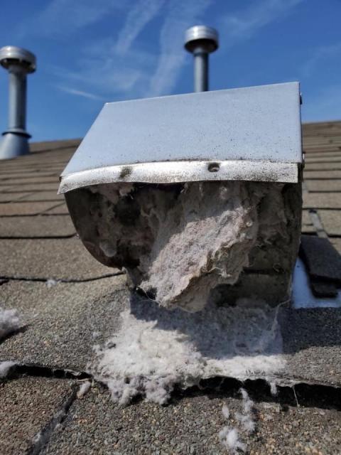 Dryer Vent Roof Cover Blocked With Lint In Toronto
